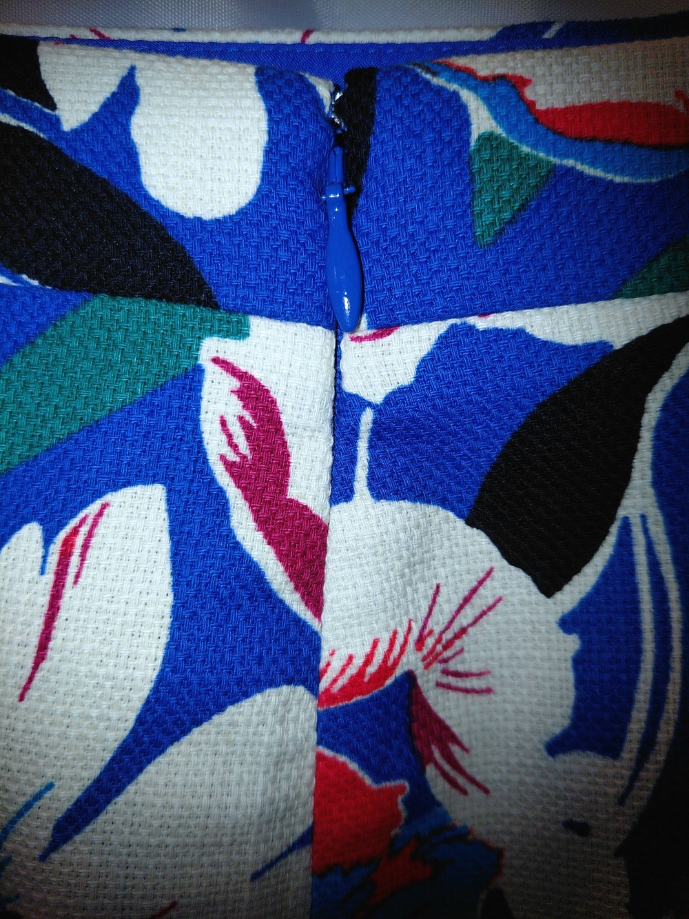 NWOT Sz 8 J. Crew Blue Hawaiian Floral Basketweave Pencil Skirt Fully Lined - Picture 3 of 13
